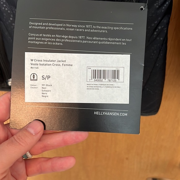 Helly Hansen Size S Black Cross Insulator Jacket - Picture 6 of 6